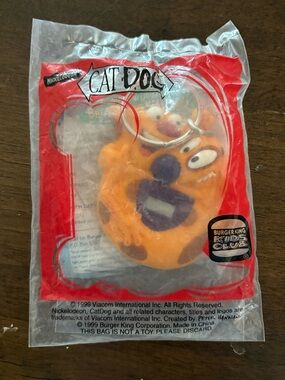 Vintage 1999 Nickelodeon”CATDOG” Keychain Digital Watch Burger King NIP, Sealed!